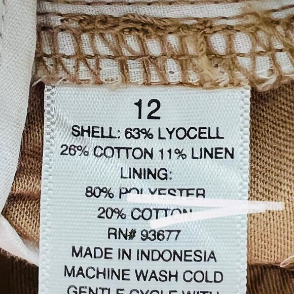 a.n.a. Women's Highest-Rise Tapered Leg Maple Brown Pleated Pants Size 12 NWT - Picture 7 of 11